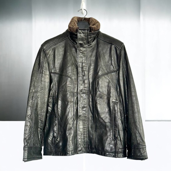 Andrew Marc Black Leather Jacket - Picture 1 of 12